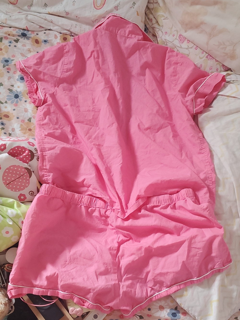 J Crew Pink White Pajama Set - Picture 2 of 3